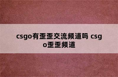 csgo有歪歪交流频道吗 csgo歪歪频道